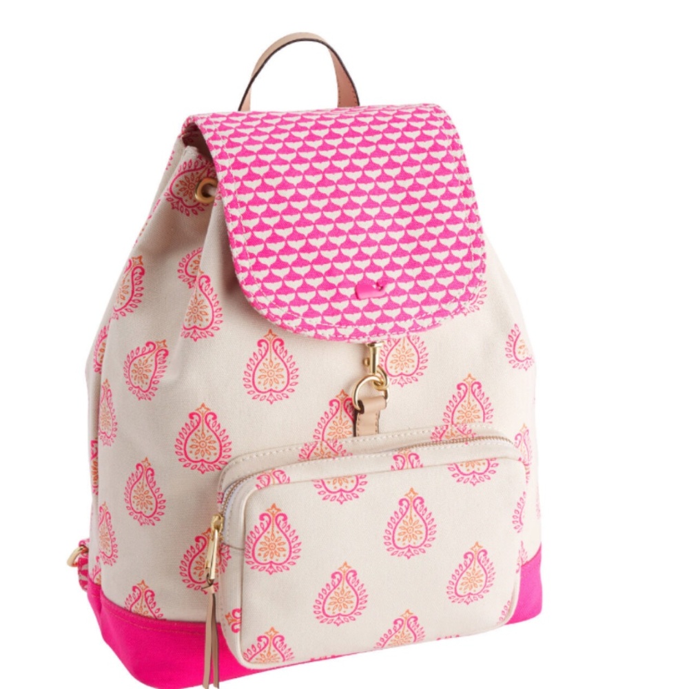 Vineyard Vines Canvas Pink Printed Backpack!